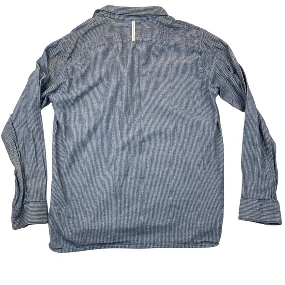 Vans Men's Selvedge Shirt XL Herringbone Button-Up Long-Sleeve Blue - Picture 2 of 12